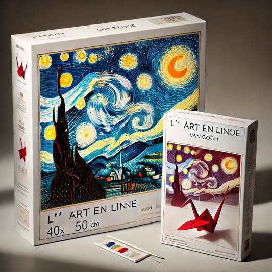 Peinture par Numéros – "La Nuit Étoilée" de Van Gogh (40x50cm avec Cadre Inclus)